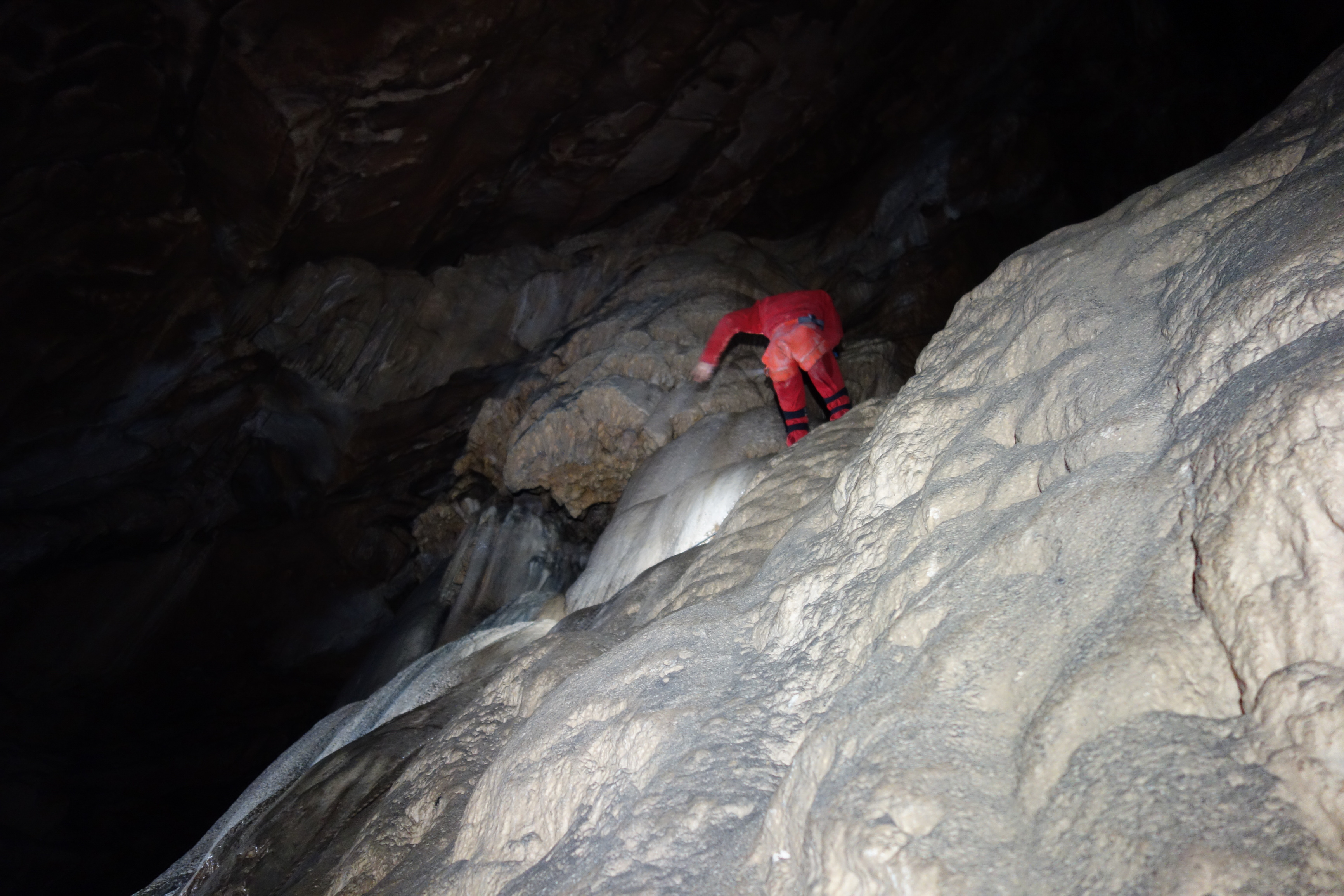 Descente en rappel glissante !